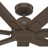 image:imageHunter Downtown Outdoor or Indoor Ceiling Fan 60 inch Matte Black  No Light Standard Mount Wall Control Quiet 7 Blades For Patio Porch Garage 51590Matte Bronze