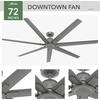 image:imageHunter Downtown Outdoor or Indoor Ceiling Fan 60 inch Matte Black  No Light Standard Mount Wall Control Quiet 7 Blades For Patio Porch Garage 51590Matte Silver