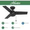 image:imageHunter Fan 36 inch Ceiling Fan with No Light Outdoor or Indoor Matte Black Ceiling Fan with Pull Chain for Porch Living Room Office Kitchen Garage 3 Blades Renewed