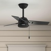 image:imageHunter Fan 36 inch Ceiling Fan with No Light Outdoor or Indoor Matte Black Ceiling Fan with Pull Chain for Porch Living Room Office Kitchen Garage 3 Blades Renewed