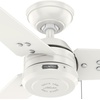 image:imageHunter Fan 36 inch Ceiling Fan with No Light Outdoor or Indoor White Ceiling Fan with Pull Chain for Porch Living Room Office Kitchen Garage 3 Blades Renewed