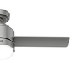 image:imageHunter Fan 44 inch Casual Matte Silver Outdoor Ceiling Fan with LED Light Kit and Remote Control Renewed