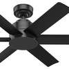 image:imageHunter Fan 44 inch Contemporary Fresh White Finish Outdoor Ceiling Fan with 6 Blades RenewedMatte Black