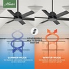 image:imageHunter Fan 44 inch Contemporary Fresh White Finish Outdoor Ceiling Fan with 6 Blades RenewedMatte Black