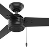 image:imageHunter Fan 44 inch Contemporary Fresh White Outdoor Ceiling Fan with Pull Chain RenewedMatte Black