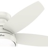 image:imageHunter Fan 44 inch Low Profile Fresh White Finish IndoorOutdoor Ceiling Fan with LED Light Kit and Pull Chain Renewed
