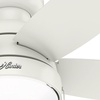 image:imageHunter Fan 44 inch Low Profile Fresh White Finish IndoorOutdoor Ceiling Fan with LED Light Kit and Pull Chain Renewed