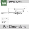 image:imageHunter Fan 44 inch Low Profile Matte Black Outdoor Ceiling Fan with 5 Blades and Pull Chain Renewed