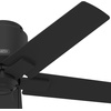 image:imageHunter Fan 44 inch Low Profile Matte Black Outdoor Ceiling Fan with 5 Blades and Pull Chain Renewed
