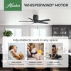 image:imageHunter Fan 44 inch Low Profile Matte Black Outdoor Ceiling Fan with 5 Blades and Pull Chain Renewed
