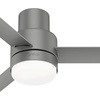 image:imageHunter Fan 44 inch Low Profile Matte Silver Outdoor Ceiling Fan with LED Light Kit and Remote Control Renewed