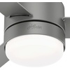 image:imageHunter Fan 44 inch Low Profile Matte Silver Outdoor Ceiling Fan with LED Light Kit and Remote Control Renewed