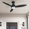 image:imageHunter Fan 52 Inch Fresh Black IndoorOutdoor Ceiling Fan with Lights and Remote Control for Farmhouse Patio Bedroom Living Room Office Basement Kitchen Dining Room Renewed