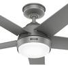image:imageHunter Fan 52 Inch Matte Silver IndoorOutdoor Ceiling Fan with Lights for Farmhouse Patio Bedroom Living Room Office Basement Kitchen Renewed CC5C26C12