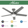 image:imageHunter Fan 52 Inch Matte Silver IndoorOutdoor Ceiling Fan with Lights for Farmhouse Patio Bedroom Living Room Office Basement Kitchen Renewed CC5C26C12