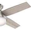 image:imageHunter Fan 52 inch Casual Fresh White IndoorOutdoor Ceiling Fan with LED Light Kit RenewedBrushed Nickel  Light Gray Oak