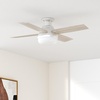 image:imageHunter Fan 52 inch Casual Fresh White IndoorOutdoor Ceiling Fan with LED Light Kit RenewedBrushed Nickel  Light Gray Oak