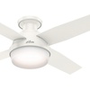 image:imageHunter Fan 52 inch Casual Fresh White IndoorOutdoor Ceiling Fan with LED Light Kit RenewedFresh White  Blonde Oak