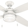 image:imageHunter Fan 52 inch Casual Fresh White IndoorOutdoor Ceiling Fan with LED Light Kit RenewedFresh White