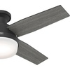 image:imageHunter Fan 52 inch Casual Fresh White IndoorOutdoor Ceiling Fan with LED Light Kit RenewedMatte Black