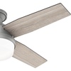 image:imageHunter Fan 52 inch Casual Fresh White IndoorOutdoor Ceiling Fan with LED Light Kit RenewedMatte Silver  Light Gray Oak