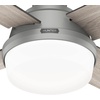 image:imageHunter Fan 52 inch Casual Fresh White IndoorOutdoor Ceiling Fan with LED Light Kit RenewedMatte Silver  Light Gray Oak