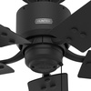 image:imageHunter Fan 52 inch Casual Matte Black IndoorOutdoor Ceiling Fan with 5 Blades and Pull Chain Renewed