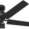 image:imageHunter Fan 52 inch Casual Matte Black IndoorOutdoor Ceiling Fan with 5 Blades and Pull Chain Renewed