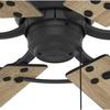 image:imageHunter Fan 52 inch Casual Matte Black IndoorOutdoor Ceiling Fan with 6 Blades and Pull Chain for Bedroom Living Room Dining Room Kitchen Office Renewed