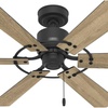 image:imageHunter Fan 52 inch Casual Matte Black IndoorOutdoor Ceiling Fan with 6 Blades and Pull Chain for Bedroom Living Room Dining Room Kitchen Office Renewed
