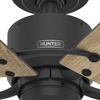 image:imageHunter Fan 52 inch Casual Matte Black IndoorOutdoor Ceiling Fan with 6 Blades and Pull Chain for Bedroom Living Room Dining Room Kitchen Office Renewed