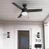 image:imageHunter Fan 52 inch Ceiling Fan with Light Outdoor or Indoor Black Ceiling Fan with Pull Chain for Porch Living Room Office Kitchen Garage 3 Blades Renewed