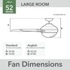 image:imageHunter Fan 52 inch Ceiling Fan with Light Outdoor or Indoor Black Ceiling Fan with Pull Chain for Porch Living Room Office Kitchen Garage 3 Blades Renewed