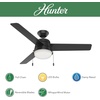 image:imageHunter Fan 52 inch Ceiling Fan with Light Outdoor or Indoor Black Ceiling Fan with Pull Chain for Porch Living Room Office Kitchen Garage 3 Blades Renewed