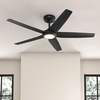 image:imageHunter Fan 52 inch Ceiling Fan with Light Outdoor or Indoor White Ceiling Fan with Remote for Porch Living Room Office Kitchen Garage 5 Blades RenewedMatte Black