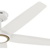 image:imageHunter Fan 52 inch Ceiling Fan with Light Outdoor or Indoor White Ceiling Fan with Remote for Porch Living Room Office Kitchen Garage 5 Blades RenewedFresh White