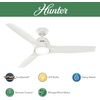 image:imageHunter Fan 52 inch Ceiling Fan with Light and Remote Outdoor or Indoor White Ceiling Fan for Porch Living Room Office Kitchen Garage 3 Blades Renewed