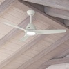 image:imageHunter Fan 52 inch Ceiling Fan with Light and Remote Outdoor or Indoor White Ceiling Fan for Porch Living Room Office Kitchen Garage 3 Blades Renewed