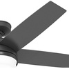 image:imageHunter Fan 52 inch Ceiling Fan with Lights and Remote Control Matte Black Reversible Blades IndoorOutdoor Ceiling Fan for Kitchen Bedroom Living Room Renewed