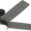 image:imageHunter Fan 52 inch Ceiling Fan with Lights and Remote Control Matte Black Reversible Blades IndoorOutdoor Ceiling Fan for Kitchen Bedroom Living Room Renewed