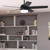 image:imageHunter Fan 52 inch Ceiling Fan with Lights and Remote Control Matte Black Reversible Blades IndoorOutdoor Ceiling Fan for Kitchen Bedroom Living Room Renewed