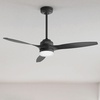 image:imageHunter Fan 52 inch Ceiling Fan with Lights and Remote Outdoor or Indoor Black Ceiling Fan for Porch Living Room Office Kitchen Garage Renewed