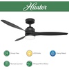 image:imageHunter Fan 52 inch Ceiling Fan with Lights and Remote Outdoor or Indoor Black Ceiling Fan for Porch Living Room Office Kitchen Garage Renewed