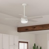 image:imageHunter Fan 52 inch Ceiling Fan with Lights and Remote Outdoor or Indoor White Ceiling Fan for Porch Living Room Office Kitchen Basement Renewed