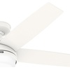 image:imageHunter Fan 52 inch Ceiling Fan with Lights and Remote Outdoor or Indoor White Ceiling Fan for Porch Living Room Office Kitchen Basement Renewed