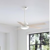 image:imageHunter Fan 52 inch Ceiling Fan with Lights and Remote Outdoor or Indoor White Ceiling Fan for Porch Living Room Office Kitchen Garage Renewed