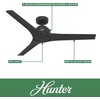 image:imageHunter Fan 52 inch Ceiling Fan with No Light Outdoor or Indoor Matte Black Ceiling Fan for Porch Living Room Office Kitchen Garage 3 Blades RenewedMatte Black