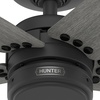 image:imageHunter Fan 52 inch Ceiling Fan with No Light Outdoor or Indoor Matte Black Ceiling Fan for Porch Living Room Office Kitchen Garage 5 Blades Renewed