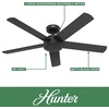 image:imageHunter Fan 52 inch Ceiling Fan with No Light Outdoor or Indoor Matte Black Ceiling Fan with Remote for Porch Living Room Office Kitchen Garage 5 Blades RenewedMatte Black