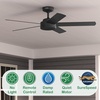 image:imageHunter Fan 52 inch Ceiling Fan with No Light Outdoor or Indoor Matte Black Ceiling Fan with Remote for Porch Living Room Office Kitchen Garage 5 Blades RenewedMatte Black